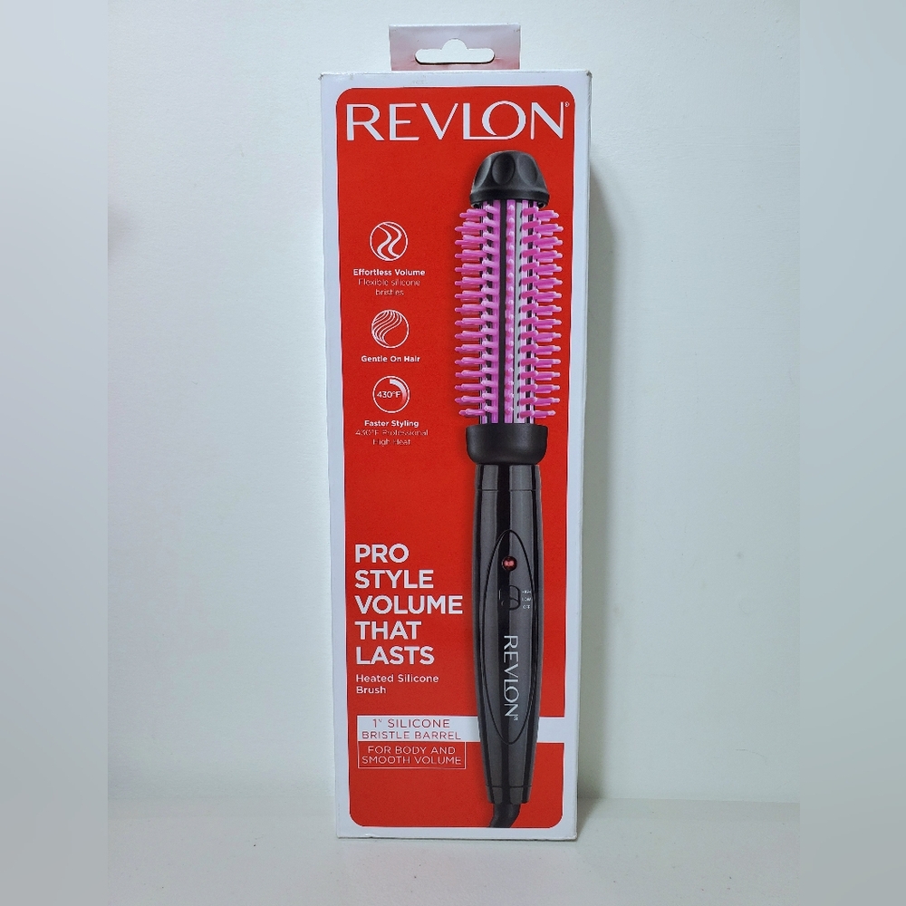 Revlon Hair Tool Heated Silicone Brush Volumize Frizz Women Curling Brush Tools